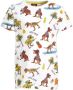 Orange Stars T-shirt Mo met all over print wit Jongens Polyester Ronde hals 152 - Thumbnail 1