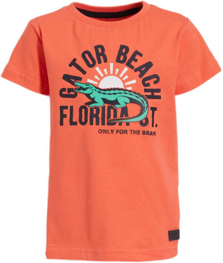 Orange Stars T-shirt Menno met printopdruk oranje Jongens Katoen Ronde hals 104