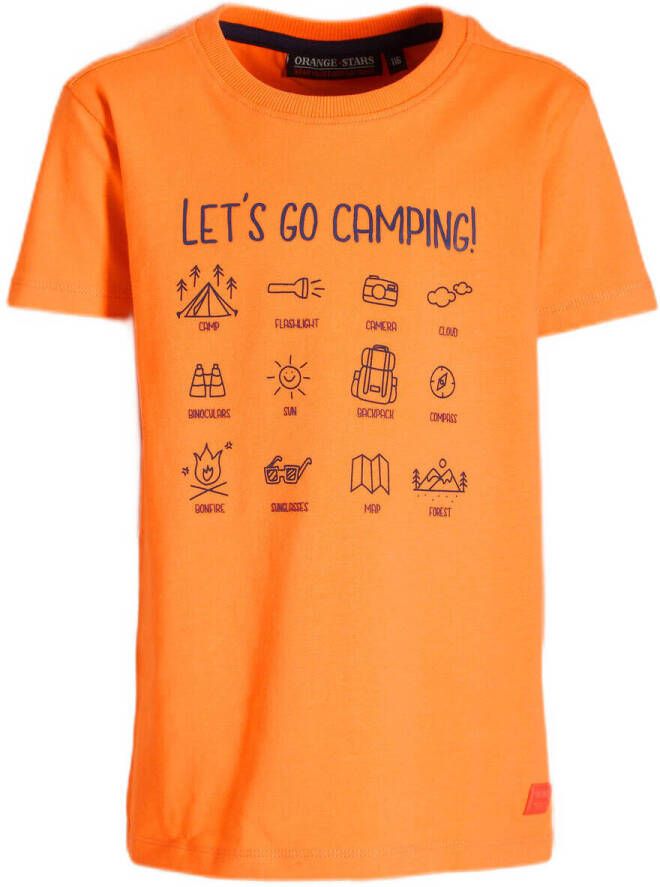 Orange Stars T-shirt Mannes met printopdruk oranje Jongens Stretchkatoen Ronde hals 104