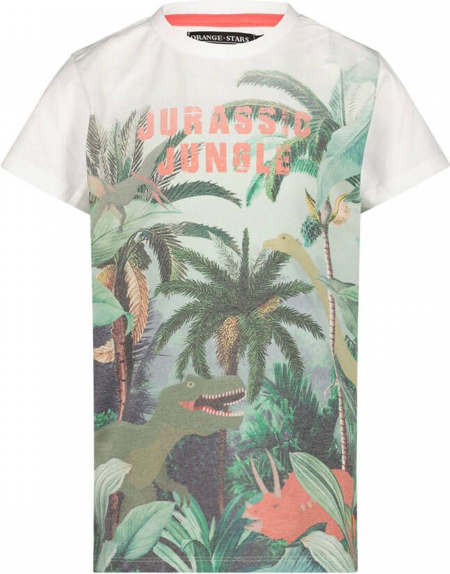 Orange Stars T-shirt met printopdruk ecru Jongens Polyester Ronde hals 116
