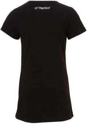Papillon sportshirt zwart Sport t-shirt Meisjes Katoen Ronde hals 152