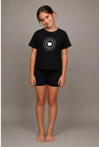 Papillon sportshirt zwart Sport t-shirt Meisjes Katoen Ronde hals Printopdruk - Foto 3