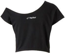 Papillon sportshirt zwart Sport t-shirt Meisjes Viscose Ronde hals