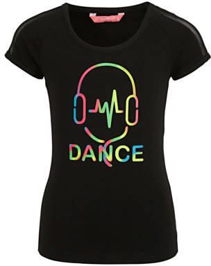 Papillon sportshirt zwart multi Sport t-shirt Meisjes Katoen Ronde hals