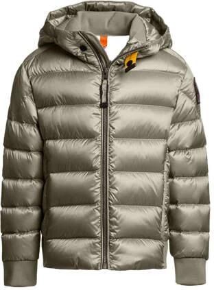 Parajumpers gewatteerde winterjas beige Jongens Polyester Capuchon Effen