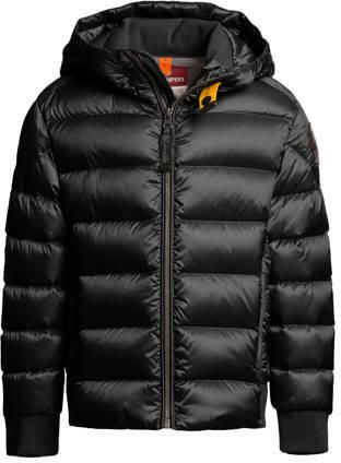 Parajumpers gewatteerde winterjas met logo zwart Jongens Polyester Capuchon