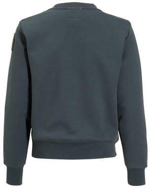 Parajumpers sweater donkergrijs Jongens Katoen Ronde hals Effen 164