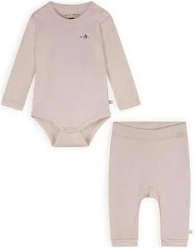 Petite Maison romper + broek Stormy beige Set Meisjes Katoen Ronde hals