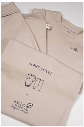 Petite Maison romper + broek Stormy beige Set Meisjes Katoen Ronde hals - Foto 3