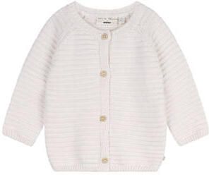 Petite Maison vest wit grof gebreid Meisjes Katoen Ronde hals Effen