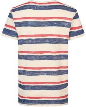 Petrol Industries gestreept T-shirt ecru blauw oranje Jongens Katoen Ronde hals 116 - Foto 3