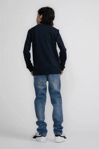 Petrol Industries longsleeve donkerblauw Jongens Stretchkatoen Ronde hals 140