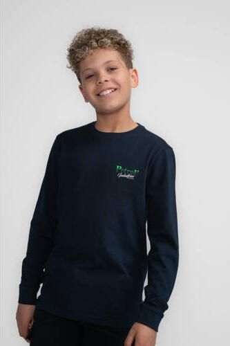 Petrol Industries longsleeve met backprint donkerblauw Jongens Katoen Ronde hals 128 - Foto 2