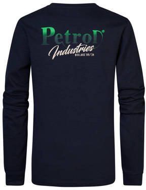 Petrol Industries longsleeve met backprint donkerblauw Jongens Katoen Ronde hals 128 - Foto 3