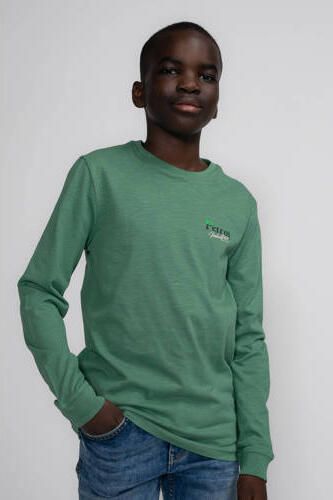 Petrol Industries longsleeve met backprint groen Jongens Katoen Ronde hals 152