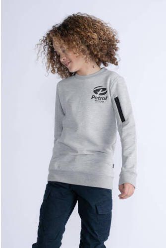 Petrol Industries sweater met printopdruk lichtgrijs melange Printopdruk 116 - Foto 3