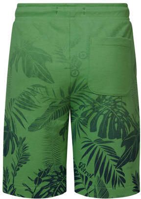 Petrol Industries sweatshort met bladprint groen Korte broek Jongens Katoen 116
