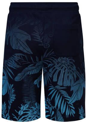 Petrol Industries sweatshort met bladprint navy Korte broek Blauw Jongens Katoen 116