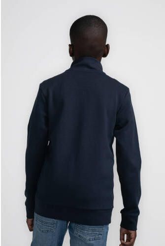 Petrol Industries sweatvest donkerblauw zwart Jongens Katoen Opstaande kraag 116