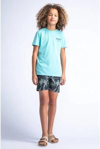 Petrol Industries T-shirt aqua blauw Jongens Katoen Ronde hals Effen 116