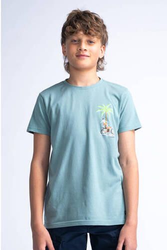 Petrol Industries T-shirt grijsblauw Jongens Katoen Ronde hals Effen 116