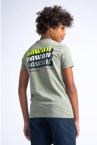 Petrol Industries T-shirt kaki Groen Jongens Katoen Ronde hals Effen 116