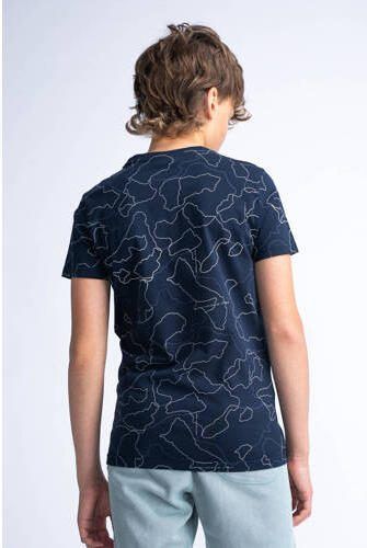 Petrol Industries T-shirt met all over print blauw Jongens Katoen Ronde hals 128 - Foto 3