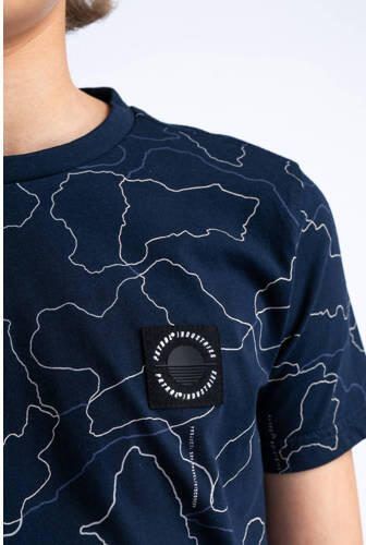 Petrol Industries T-shirt met all over print blauw Jongens Katoen Ronde hals 128 - Foto 2