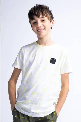 Petrol Industries T-shirt met all over print geel wit Jongens Katoen Ronde hals 140 - Foto 2