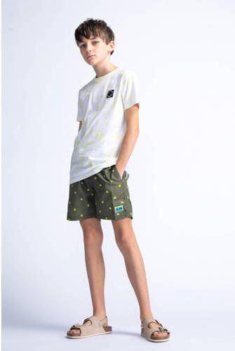Petrol Industries T-shirt met all over print geel wit Jongens Katoen Ronde hals 140 - Foto 3