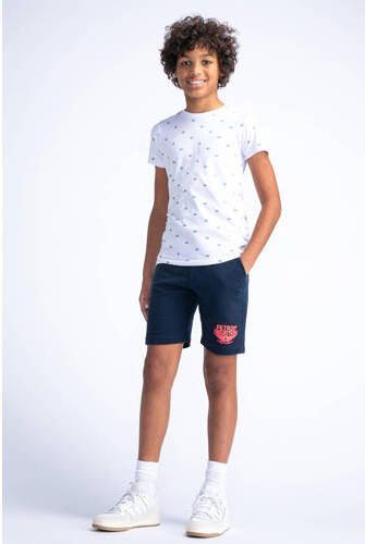 Petrol Industries T-shirt met all over print wit Jongens Stretchkatoen Ronde hals 116