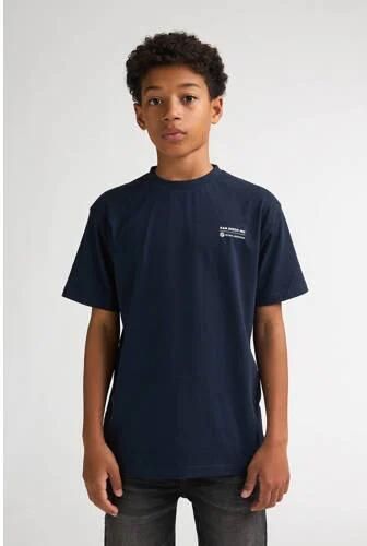 Petrol Industries T-shirt met backprint donkerblauw Jongens Katoen Ronde hals