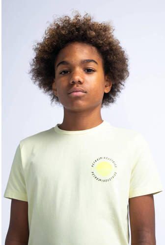 Petrol Industries T-shirt met backprint geel Jongens Katoen Ronde hals 128