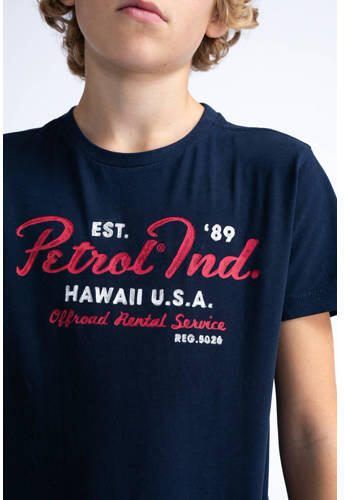 Petrol Industries T-shirt met logo donkerblauw Jongens Katoen Ronde hals 116 - Foto 2