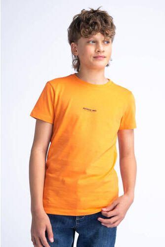 Petrol Industries T-shirt met logo feloranje Jongens Katoen Ronde hals 128