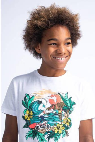 Petrol Industries T-shirt met printopdruk wit Jongens Katoen Ronde hals 140 - Foto 2