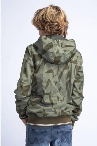 Petrol Industries zomerjas met camouflageprint groen Jongens Polyester Capuchon 116 - Foto 3