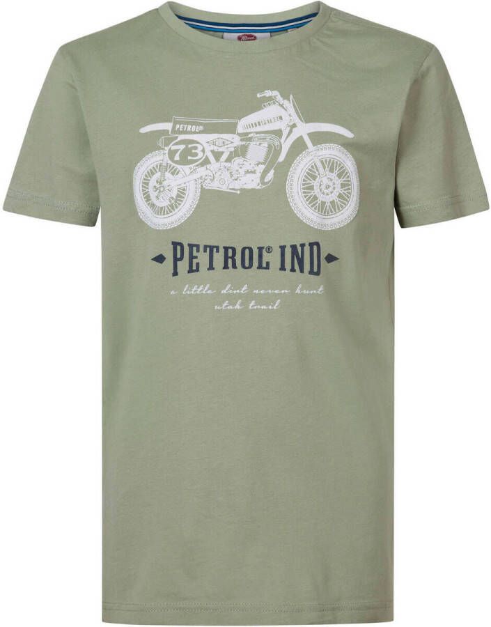 Petrol Industries T-shirt met printopdruk lichtgroen