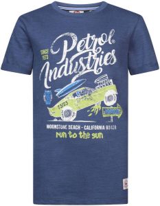 Petrol Industries T-shirt met printopdruk blauw