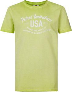 Petrol Industries T-shirt met printopdruk limegroen