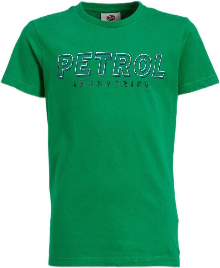 Petrol Industries T-shirt met printopdruk groen Jongens Katoen Ronde hals 116