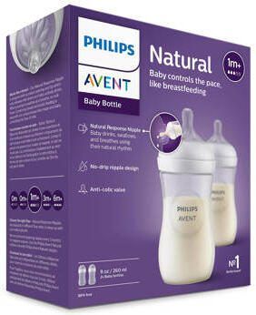 Philips Avent Natural Response Babyfles 2x 260 ml 1M+ Snelheid-3 speen SCY903 02 - Foto 3