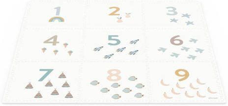 Play&Go EEVAA 2-in-1 omkeerbare puzzel speelmat en opbergdoos Numbers Dots (180x180cm 9 tegels) Speelkleed