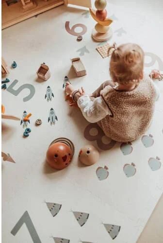 Play&Go EEVAA 2-in-1 omkeerbare puzzel speelmat en opbergdoos Numbers Dots (180x180cm 9 tegels) Speelkleed - Foto 3
