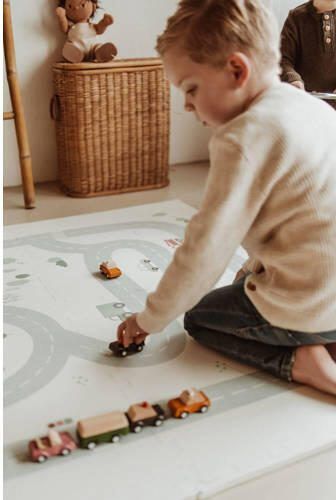 Play&Go EEVAA 2-in-1 omkeerbare puzzel speelmat en opbergdoos Roadmap Iconen (120x180cm 6 tegels) Speelkleed - Foto 3