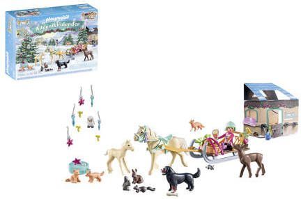 PLAYMOBIL Christmas Adventskalender Paarden: kerst sleerit 71345 Speelset - Foto 3