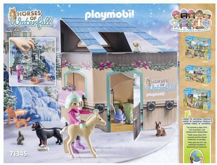 PLAYMOBIL Christmas Adventskalender Paarden: kerst sleerit 71345 Speelset - Foto 2