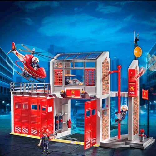 PLAYMOBIL City Action grote brandweerkazerne met helicopter Speelset - Foto 2