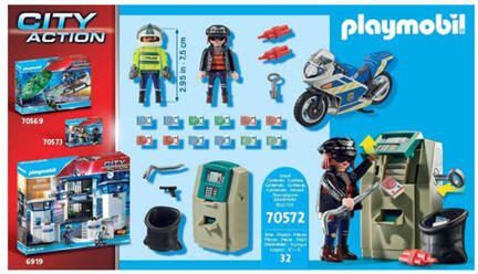 PLAYMOBIL City Action Politiemotor: achtervolging van de geldrover 70572 Speelset