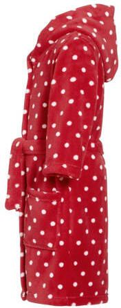 Playshoes fleece badjas Dots met stip dessin rood wit Stip 158 164 - Foto 2